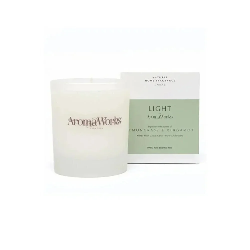 AromaWorks Lemongrass‎ & Bergamot Natural Fragrance 7.75 oz Essential Oil Candle